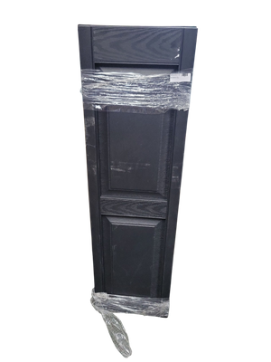 Builders Edge 14.75 in. x 51 in. Raised Panel Vinyl Exterior Shutters Pair in Black 030140051002