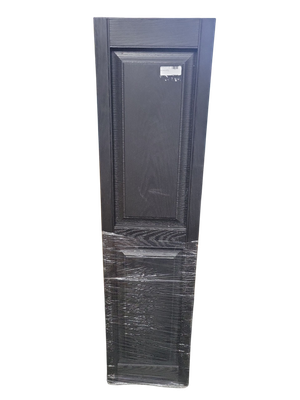 Builders Edge 14.75 in. x 59 in. Raised Panel Vinyl Exterior Shutters Pair in Black 030140059002