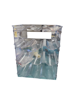 Larger Compartments Stackable Water Bottle Organizer for 40 oz Stanley Cup Holder,Yeti and Other Tumbler Organizer,4 Tier Wine Rack and Waterbottle Storage Rack for Kitchen Cabinets,Countertop