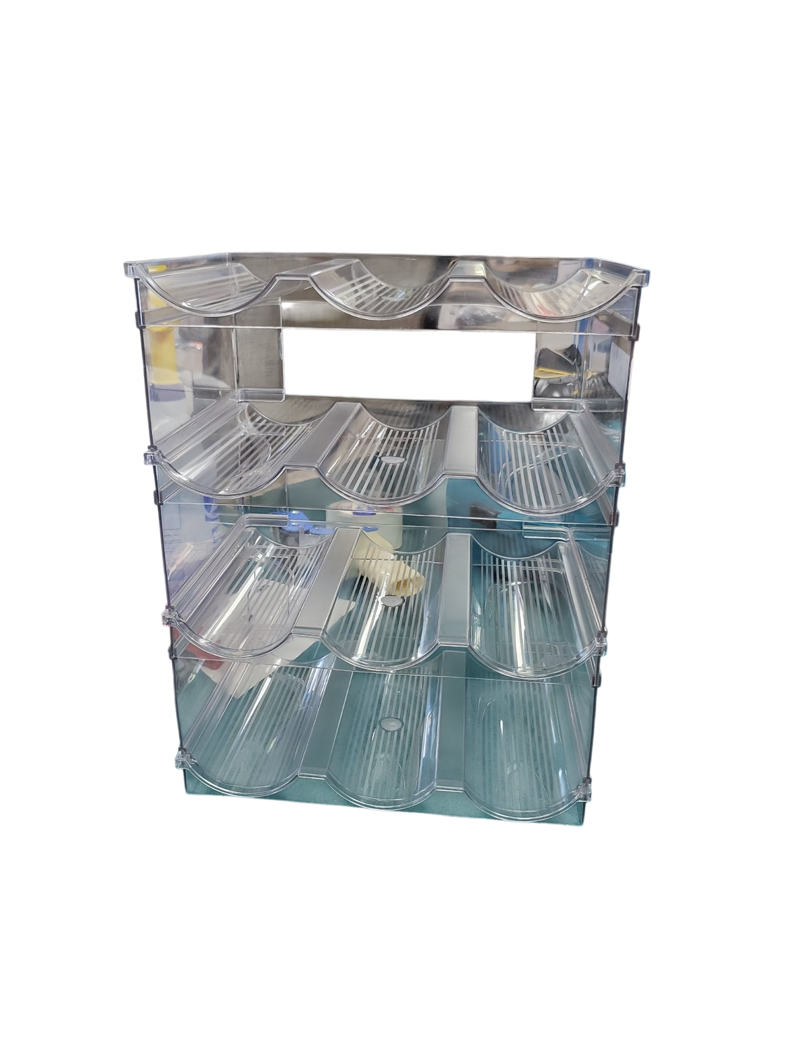 Larger Compartments Stackable Water Bottle Organizer for 40 oz Stanley Cup Holder,Yeti and Other Tumbler Organizer,4 Tier Wine Rack and Waterbottle Storage Rack for Kitchen Cabinets,Countertop