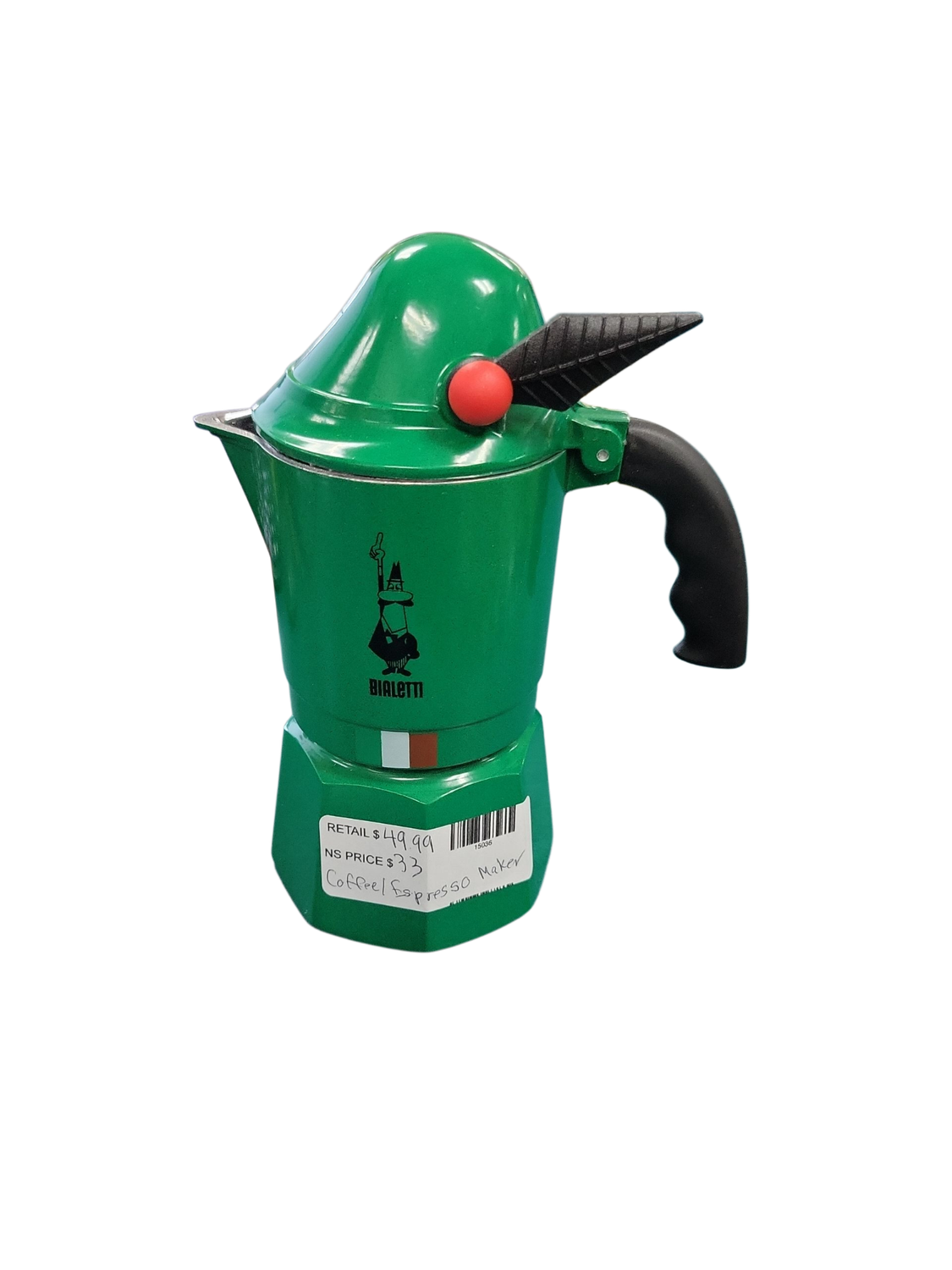 Bialetti - Moka Express Alpina: Iconic Stovetop Espresso Maker, Moka Pot 3 Cups (4.3 Oz - 130 Ml), Aluminium, Green 0002762/MR