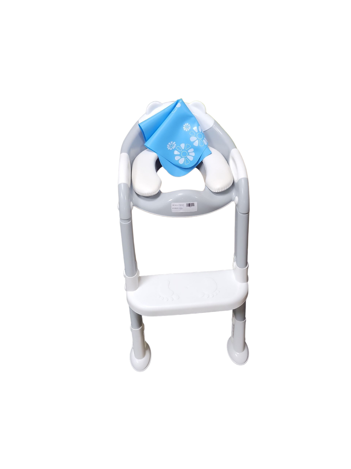 Potty Training Seat with Step Stool Ladder, SKYROKU Potty Training Toilet for Kids Boys Girls Toddlers - Comfortable Safe Potty Seat with Anti-Slip Pads Ladder Grey
