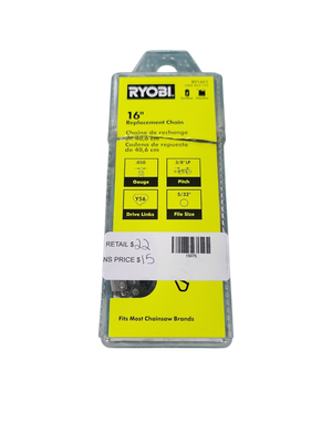 RYOBI 16 in. 0.050-Gauge Replacement Full Complement Standard Chainsaw Chain, 56 Links (Single-Pack) RY16C1