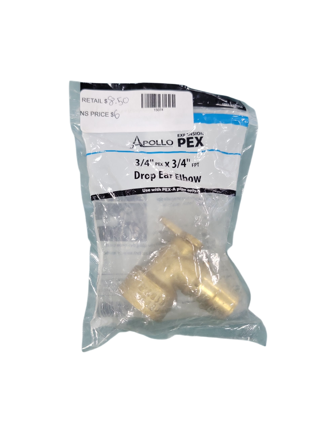 Apollo 3/4 in. Brass PEX-A Expansion Barb x 3/4 in. Female Pipe Thread Adapter 90-Degree Drop-Ear Elbow EPXDEE34  .