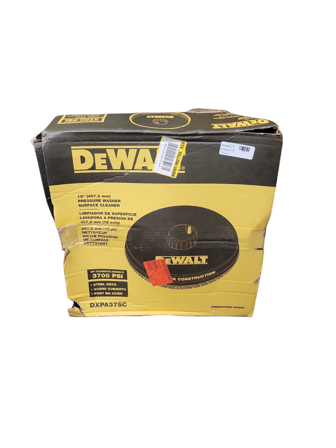 DEWALT Universal 18 in. Surface Cleaner for Cold Water Pressure Washers Rated up to 3700 PSI DXPA37SC  .