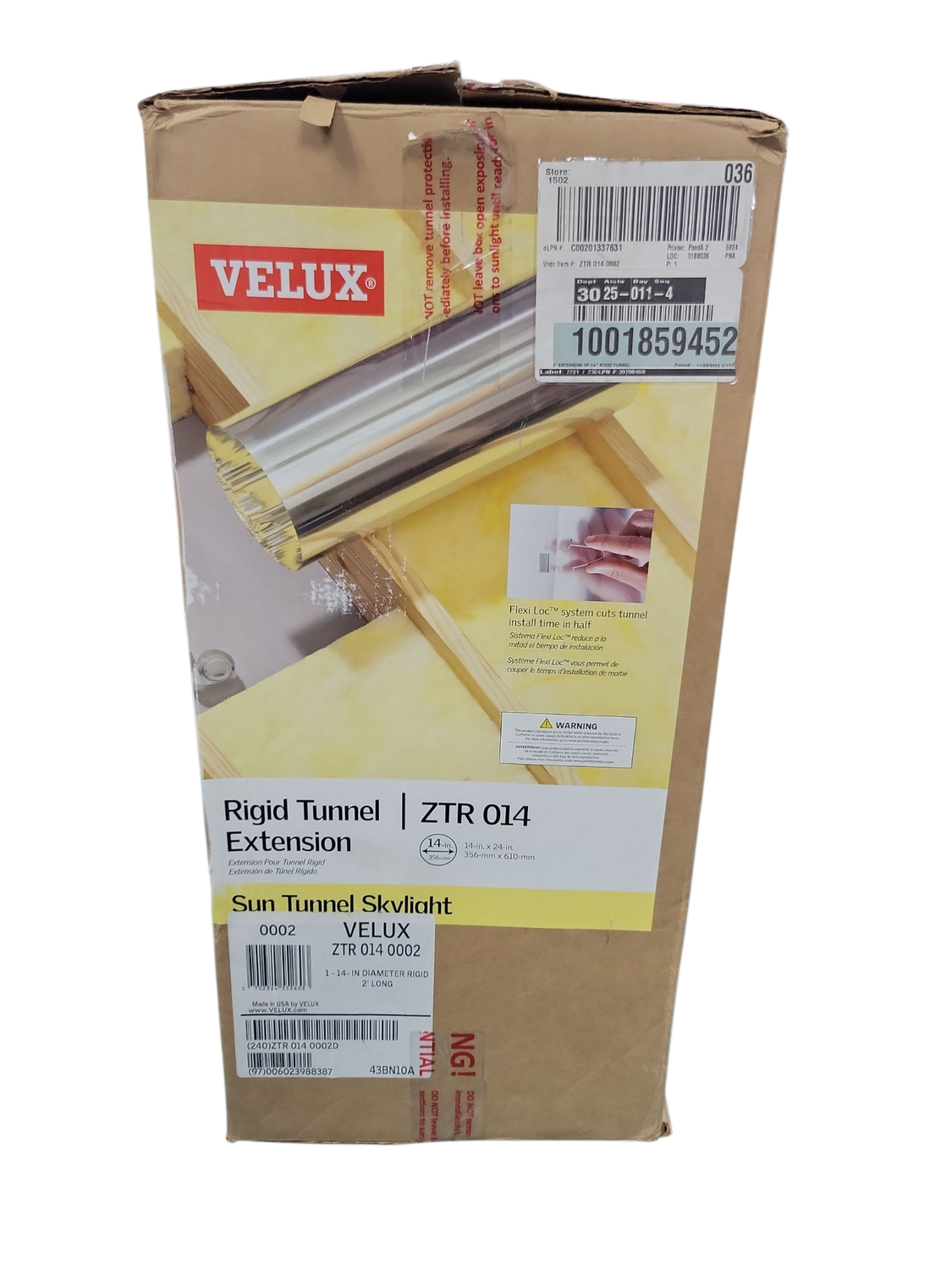 VELUX 2 ft. Rigid Extension Tube for TGR 014, THR 014, TCR 014, TMR 014 and TLR 014 Sun Tunnel Skylight ZTR 014 0002