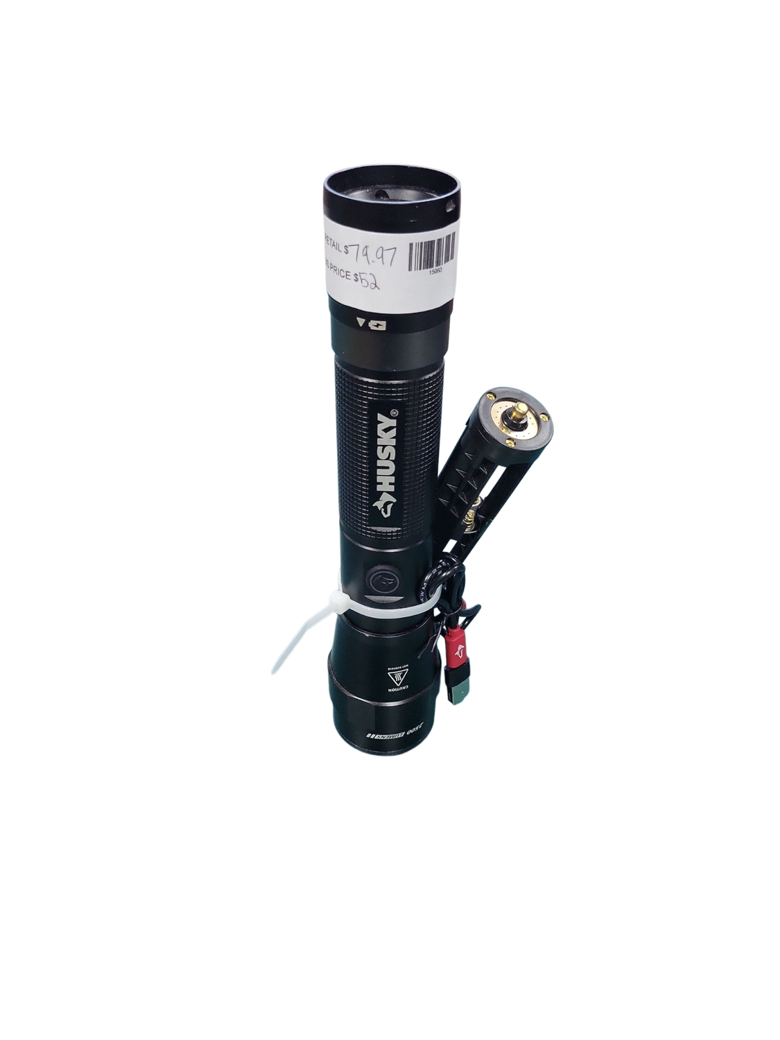 Husky 10000 Lumens Dual Power Focusing Aluminum Rechargeable Flashlight 91307 .