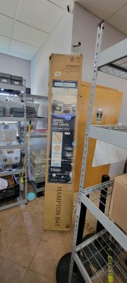 Hampton Bay 11 ft. Aluminum Cantilever Solar LED Offset Patio Umbrella in Putty Beige URM822013-Putty