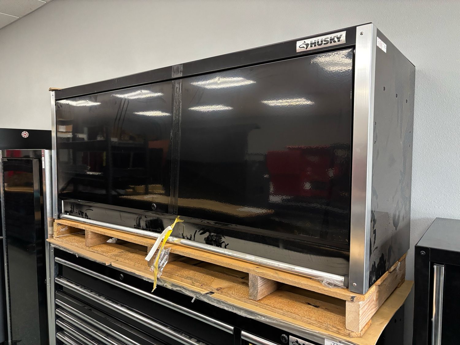 Husky 72 in. W x 25 in. D Professional Duty Tool Workbench Storage Hutch HPRO72HUTCHBLK