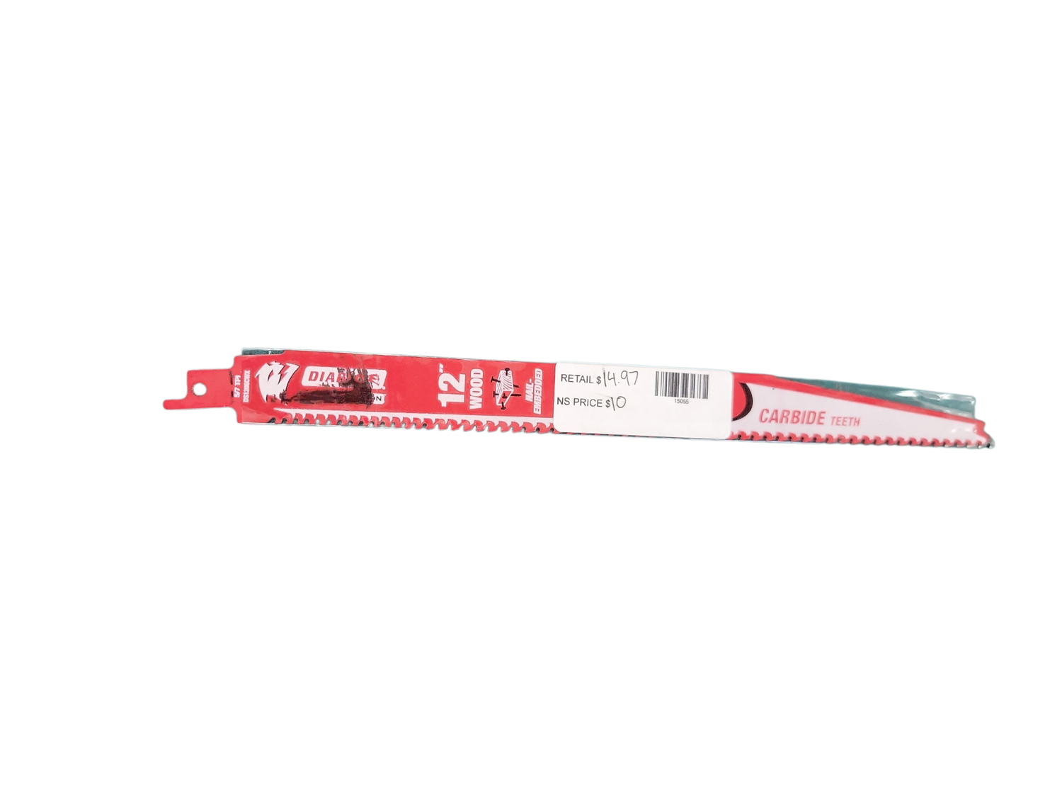 DIABLO 12 in. 5/7 TPI Demo Demon Carbide Reciprocating Saw Blade for Nail-Embedded Wood Cutting DS1206CWX