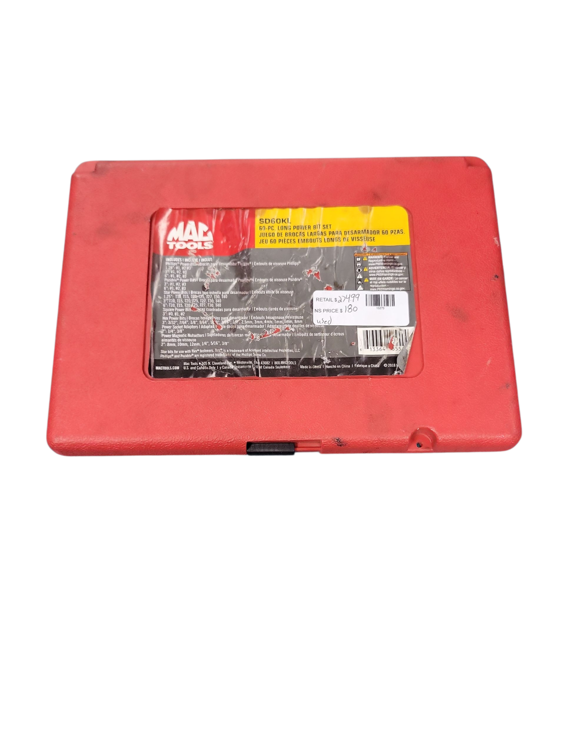 MAC Tools 60-PC. Long Power Bit Set SD60KL