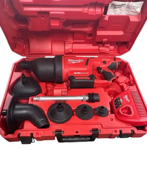 Milwaukee M12 12-Volt Lithium-Ion Cordless Drain Cleaning Airsnake Air Gun Kit  With Toilet Attachments 2572B-21
