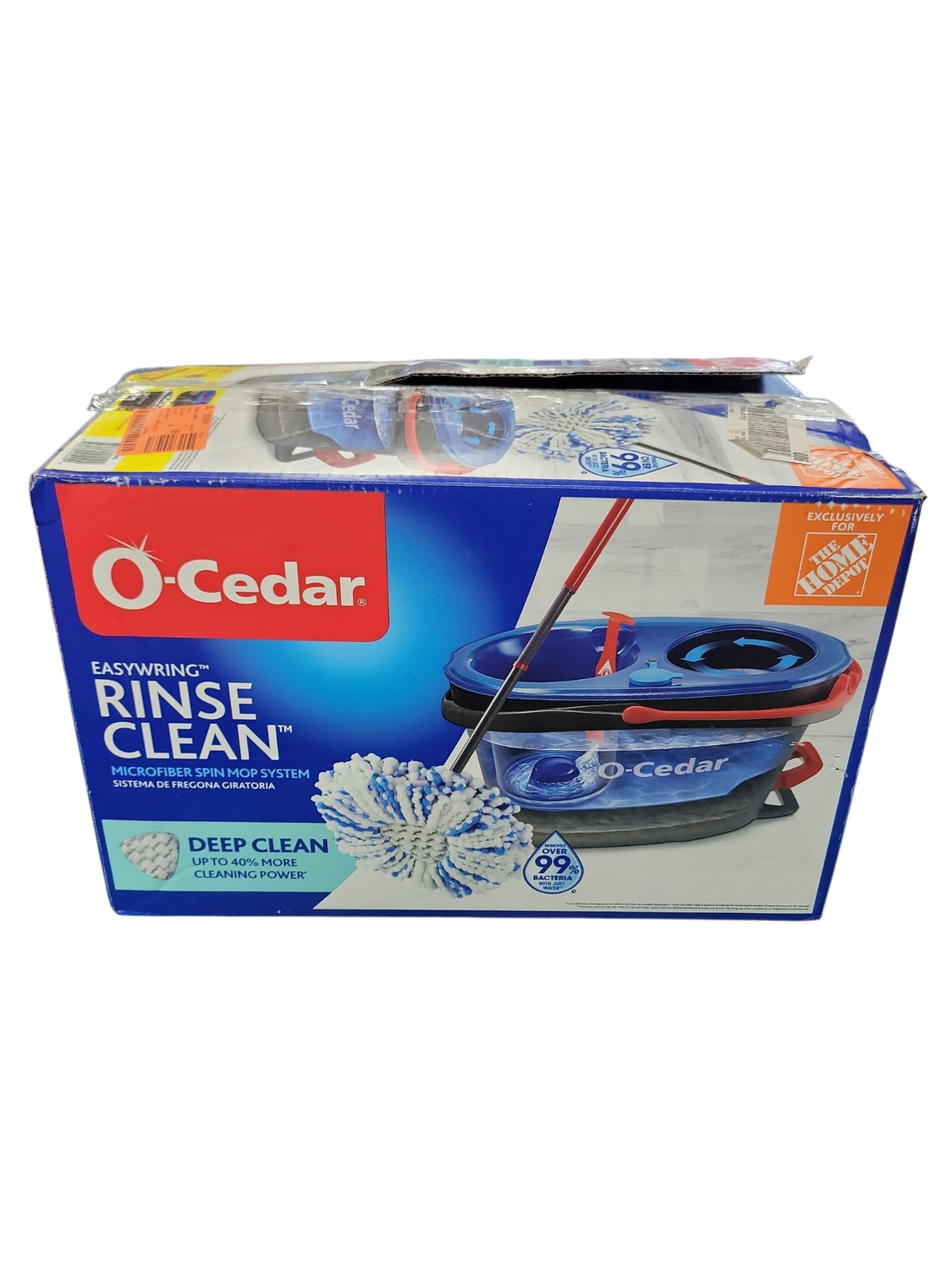 O-Cedar RinseClean Deep Clean Microfiber Spin Mop, Clean with Clean Water (The Home Depot Exclusive) 174221 .