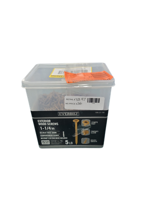 Everbilt #8 x 1-1/4 in. Star Drive Flat Head Exterior Wood Screws 5 lbs.-Box (1215-Piece) 117351