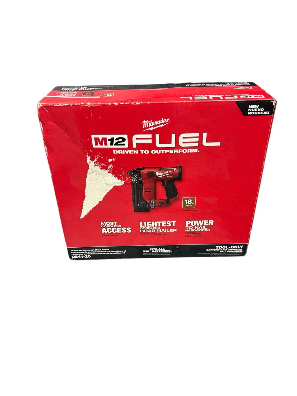 Milwaukee M12 FUEL 12-Volt Lithium-Ion Brushless Cordless 18-Gauge 1-1/2 in. Compact Brad Nailer (Tool Only) 2541-20 .