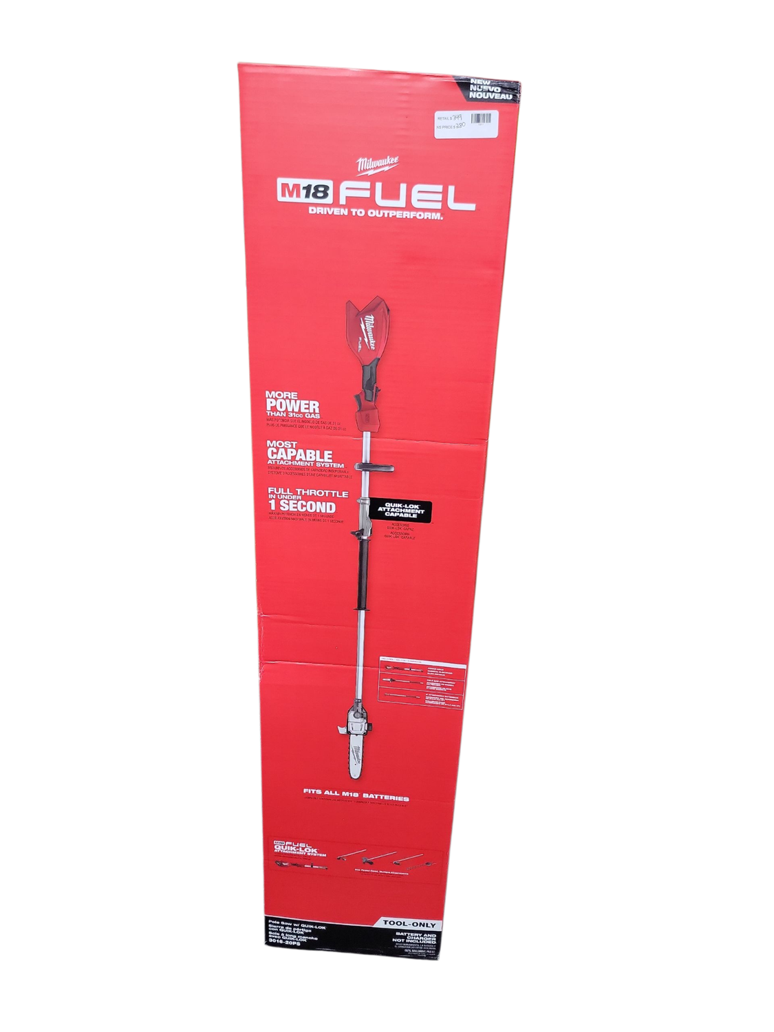 Milwaukee M18 FUEL 18V 10 in. Brushless Cordless Battery Powered Pole Saw with QUIK-LOK Attachment Capability (Tool-Only) 3016-20PS