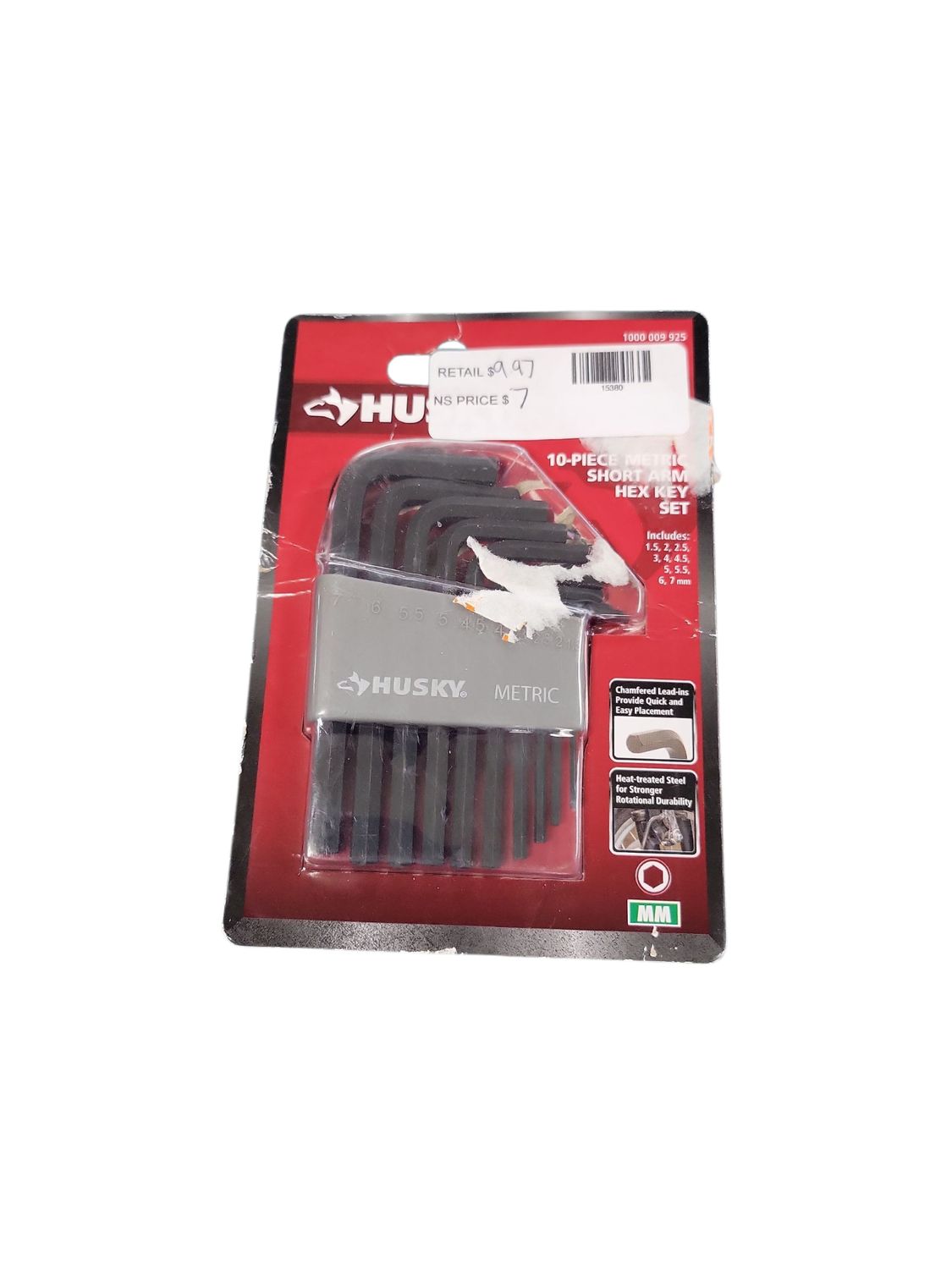 Husky Short Arm Hex Key Set, Metric (10-Piece) HSAHKM10PCN-06     .