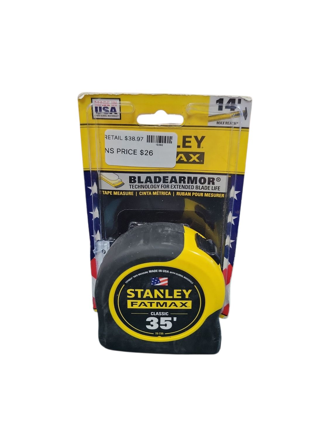 Stanley 35 ft. FATMAX Tape Measure 33-735  .