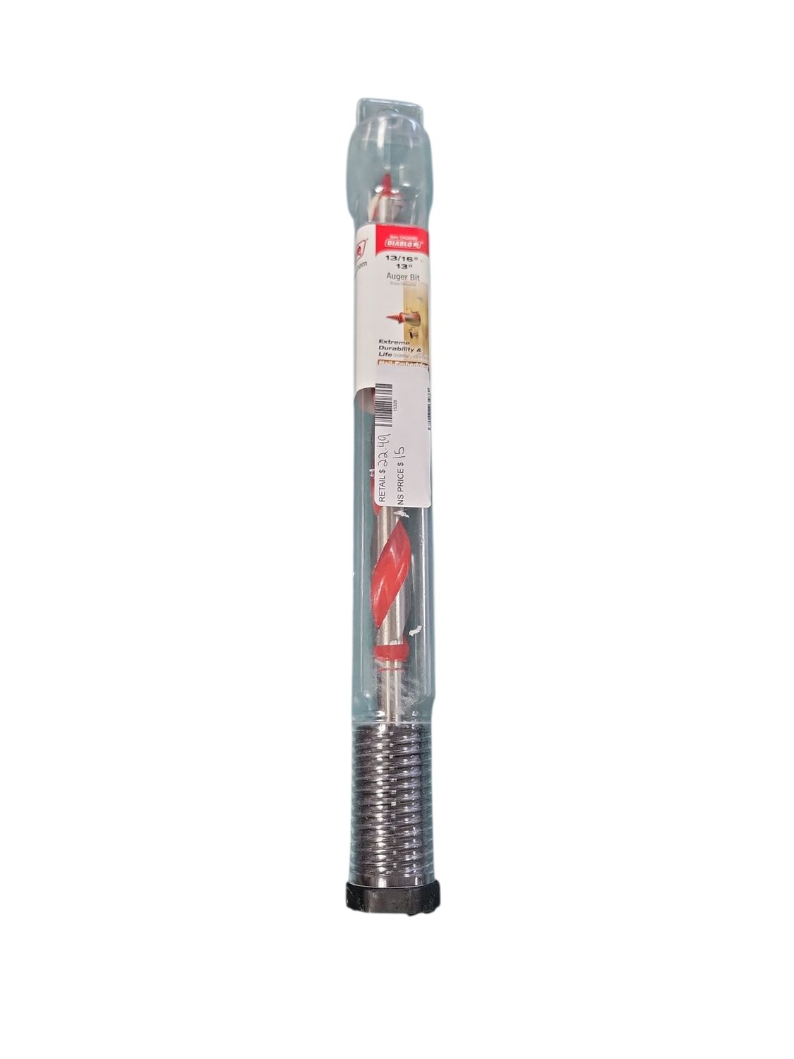 DIABLO 13/16 in. x 13 in. Carbide Auger Drill Bit for Wood and Nail-Embedded Wood DAG2080