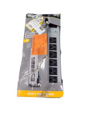 Commercial Electric 8 ft. 6-Outlet Metal Surge Protector YLPT-44-1A
