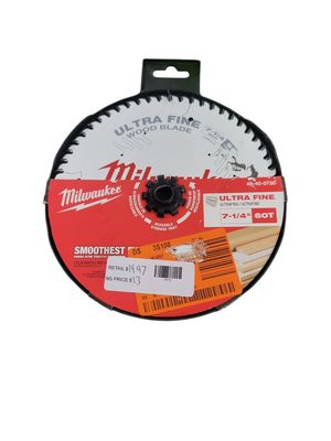 Milwaukee 7-1/4 in. x 60-Tooth Carbide Ultra Fine Finish Circular Saw Blade 48-40-0730