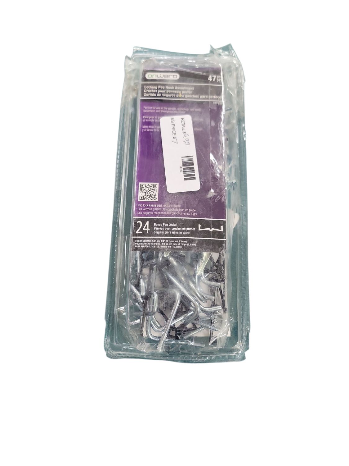 Onward (47-Piece) 1/8 in. Metal Locking Pegboard Hook Assortment Kit 23793R