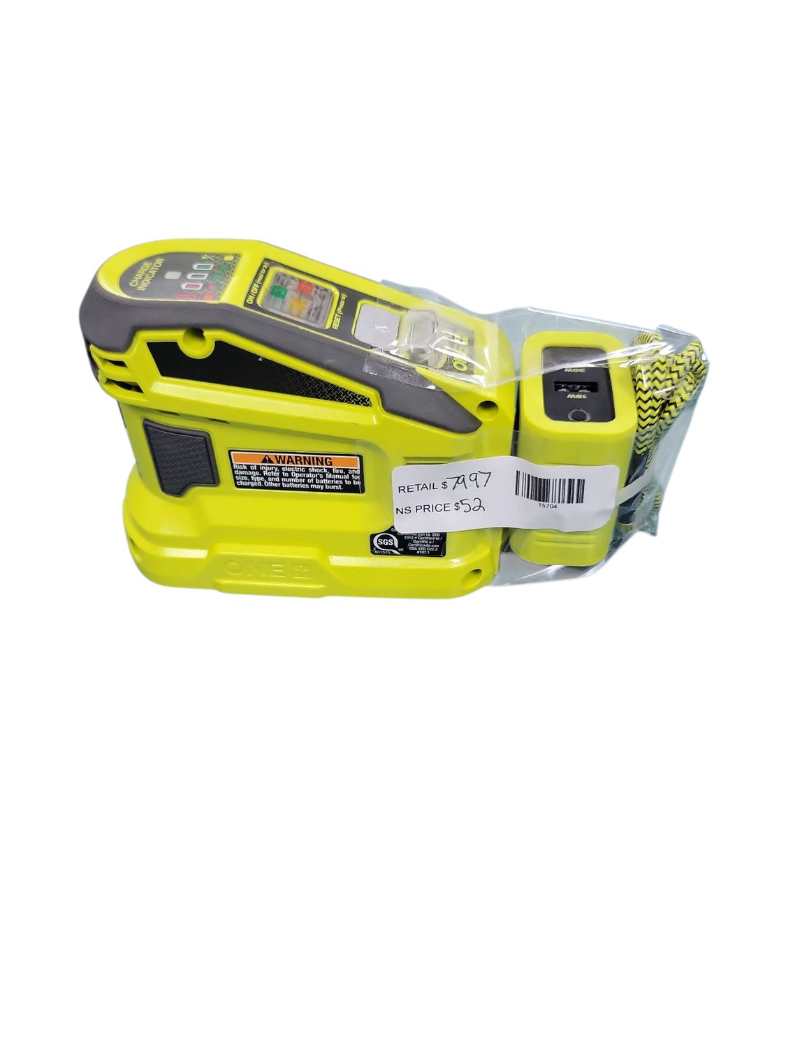 RYOBI 18V ONE+ 150-Watt Portable Battery Inverter Power Source and Charger for 18V ONE+ Batteries (Tool Only) RYi150CBTA
