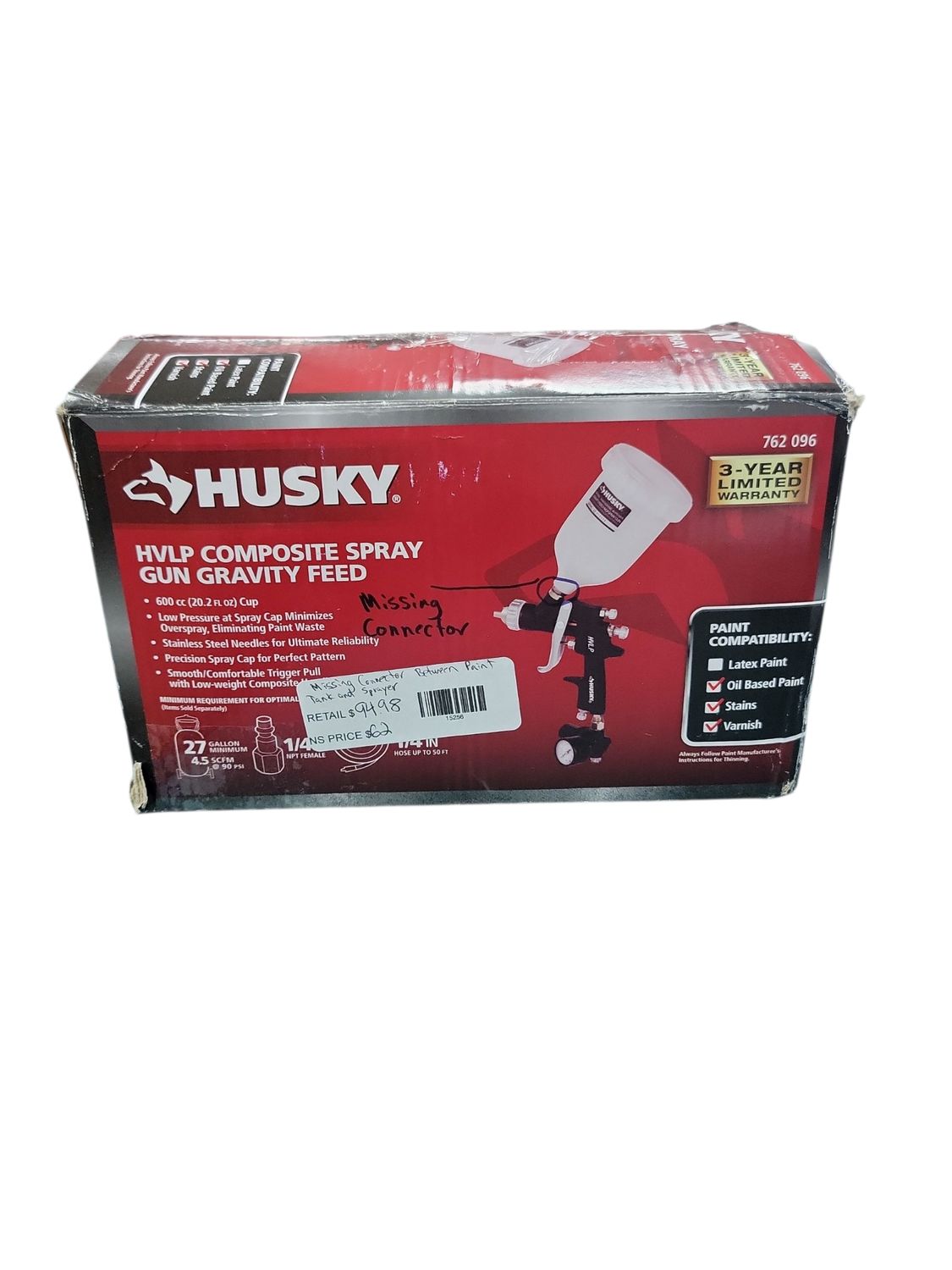 Husky Gravity Feed Composite HVLP Spray Gun H4850GHVSG