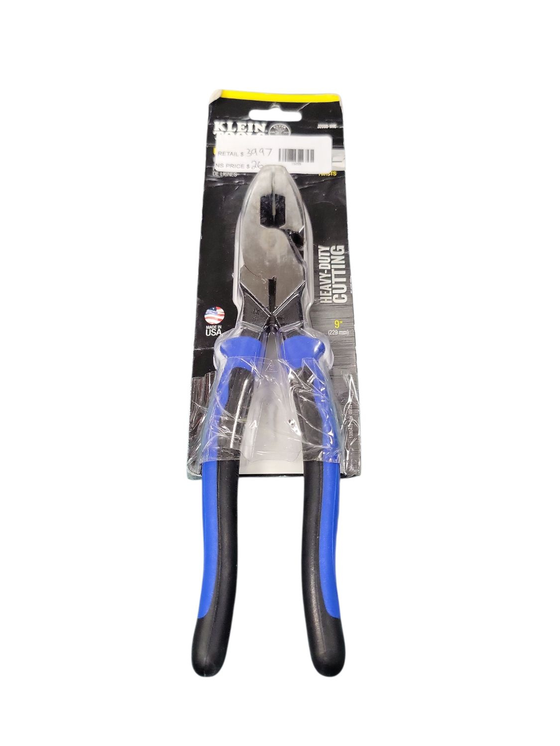 Klein Tools 9 in. Journeyman High Leverage Side Cutting Pliers for Heavy Duty Cutting J2000-9NE .