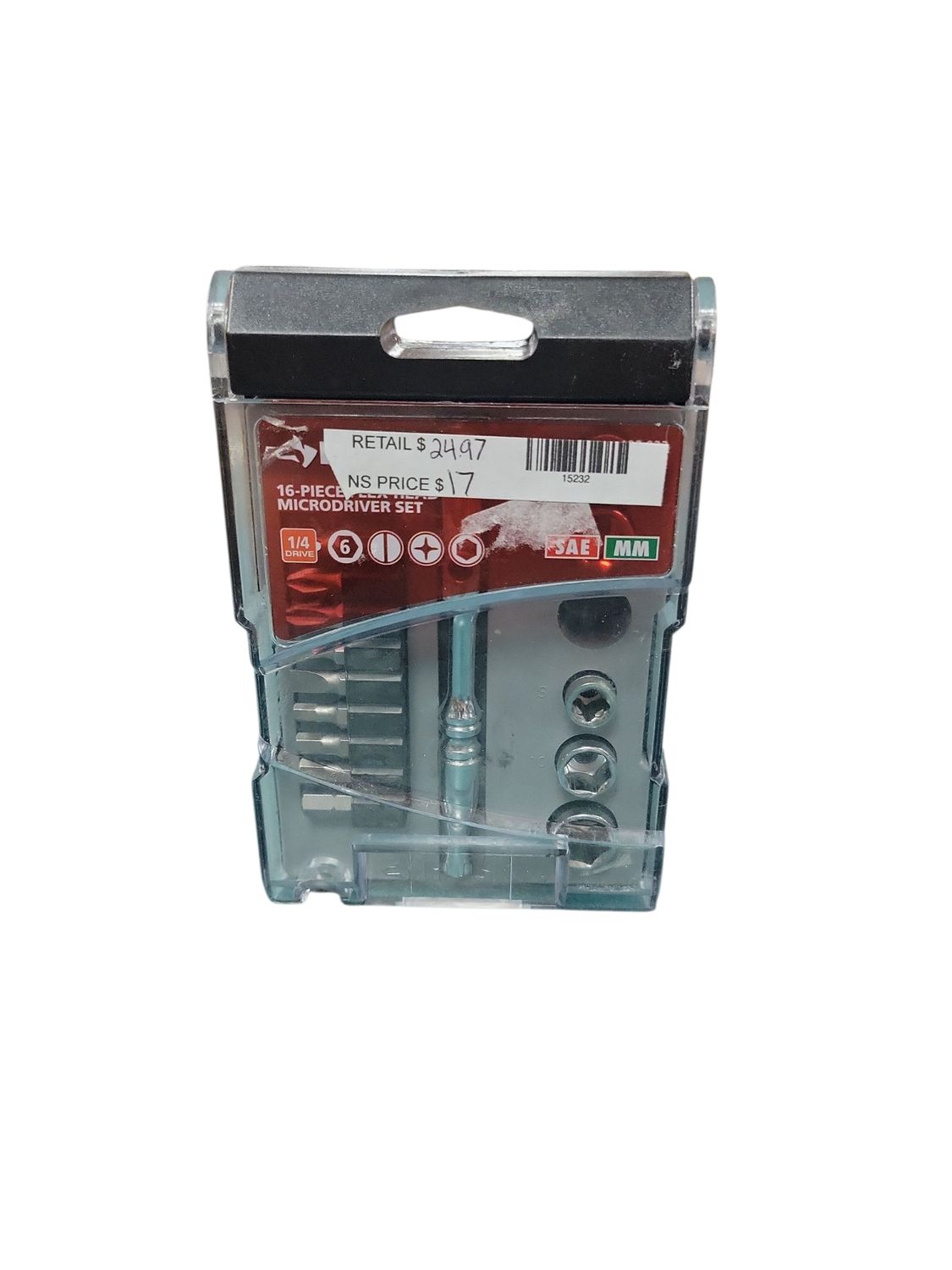 Husky 1/4 in. Drive Flex-Head Microdriver and Socket Set (16-Piece) HMDS16PC .