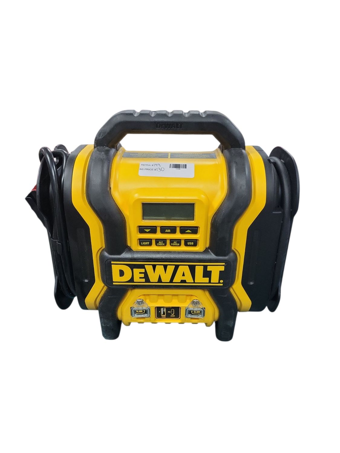 DEWALT Portable Power 2000 Peak Amp Jump Starter w/Digital Compressor DXAEPS14    .