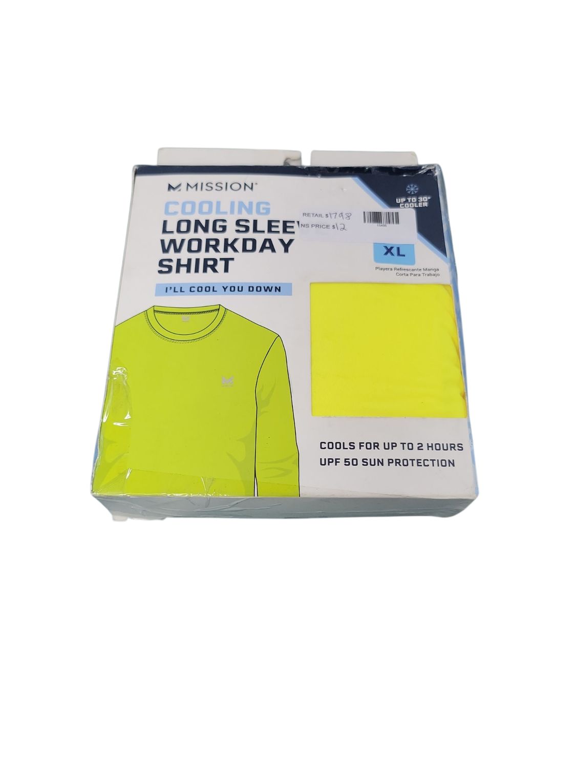 Mission Unisex XL Hi Vis Yellow Cooling Long Sleeve Performance Shirt M112HV05