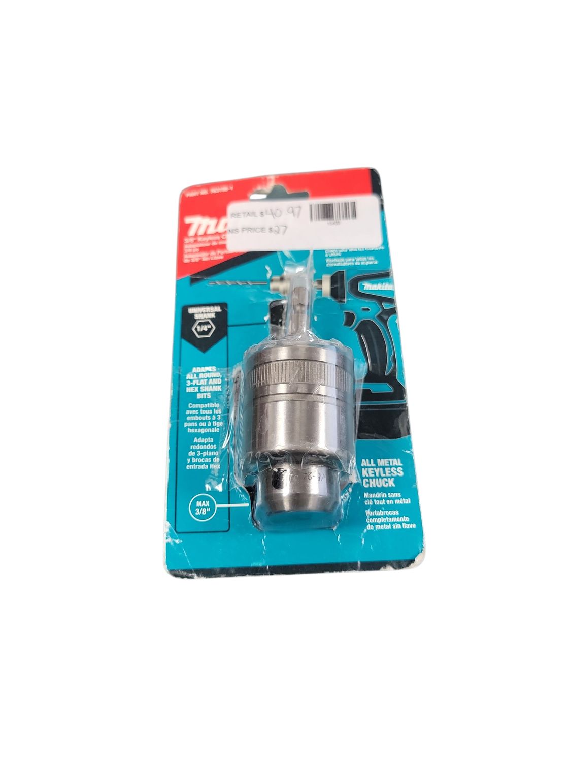 Makita 3/8 in. Metal Keyless Chuck for Impact Driver 763198-1