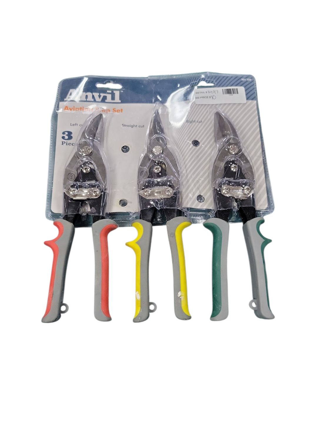 Anvil Straight, Left, and Right Cut Aviation Snip Set (3-Piece) ANVIL3PCSNIP