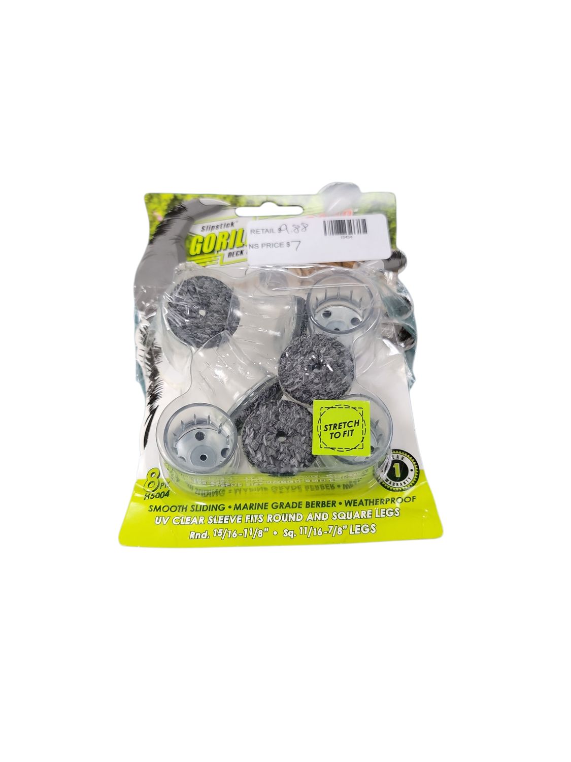 Gorilla Floor Protection Gorilla Outdoor Clear Sleeve Berber Pads 1 in. H5004 .