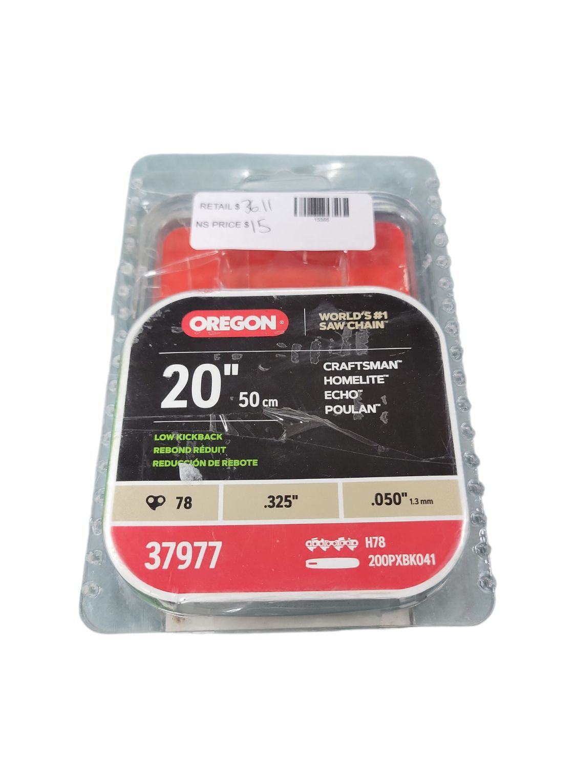 Oregon 20 in. Chainsaw Bar and H78 Chain, Fits Echo, Craftsman, Homelite, Poulan, Ryobi, John Deere and more (37977)