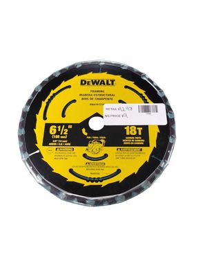 DEWALT 6-1/2 in. 18-Tooth Circular Saw Blade DWA161218