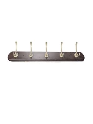 Richelieu Hardware 21-1/2 in. (545 mm) Espresso and Matte Nickel Transitional Hook Rack