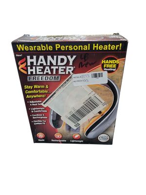 HANDY HEATER 450-Watt Silver and Black Electric USB Rechargeable Personal Wearable Neckband Heater HTBS-PD24