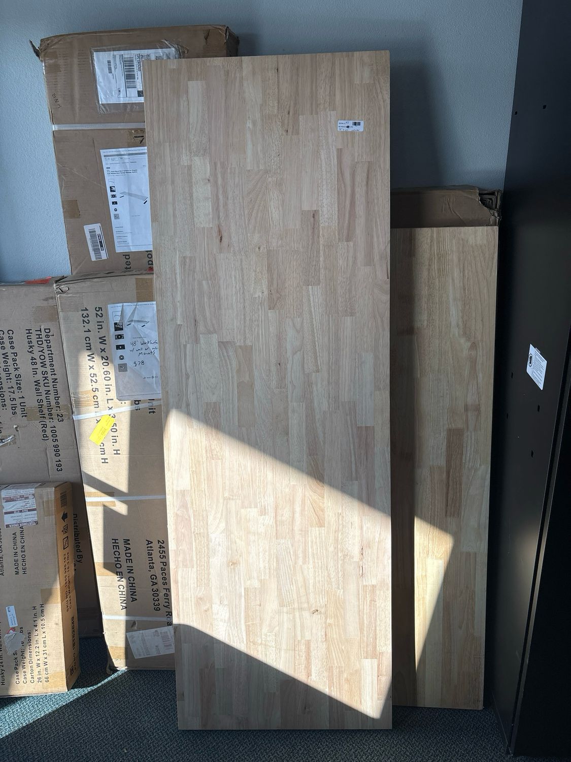 Hampton Bay 6 ft. L x 25 in. D Unfinished Hevea Solid Wood Butcher Block Countertop with Standard Edge THD_HBU_0002