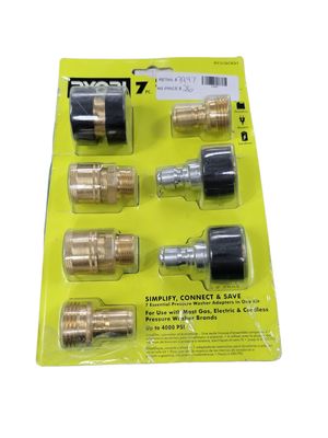 RYOBI 7-Piece Pressure Washer Quick-Connect Upgrade Kit for Most Gas Electric and Cordless Pressure Washers up to 4000 PSI RY31QCK01