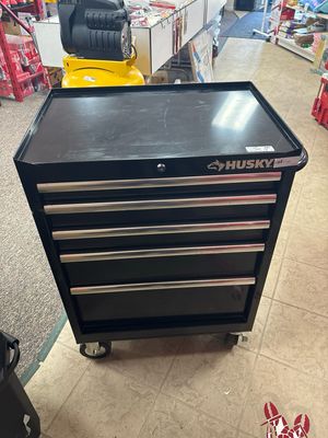 Husky Tool Storage 27 in. W x 18 in. D 5-Drawer Gloss Black Rolling Tool Cabinet H27TR5BLK  .