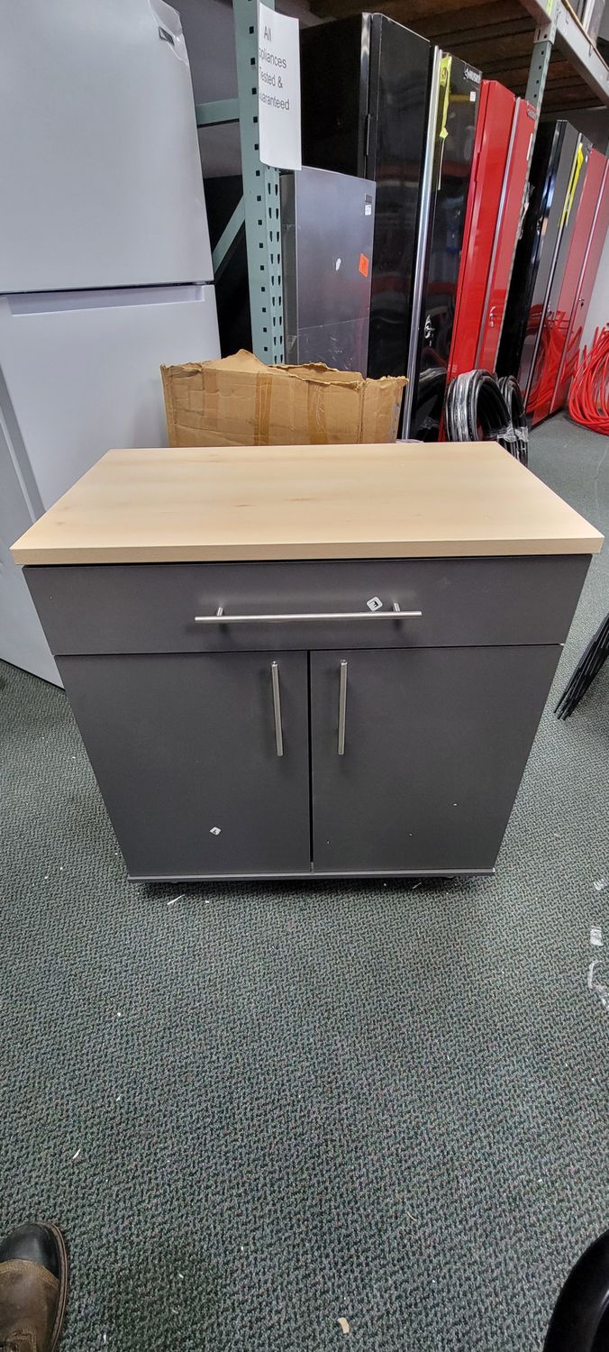 Inval KRATOS 31.5 in. W x 34.65 in. H x 19.69 in. D 2-Shelves Wood Garage Storage Freestanding Cabinet in Dark Gray/Maple GM-1740