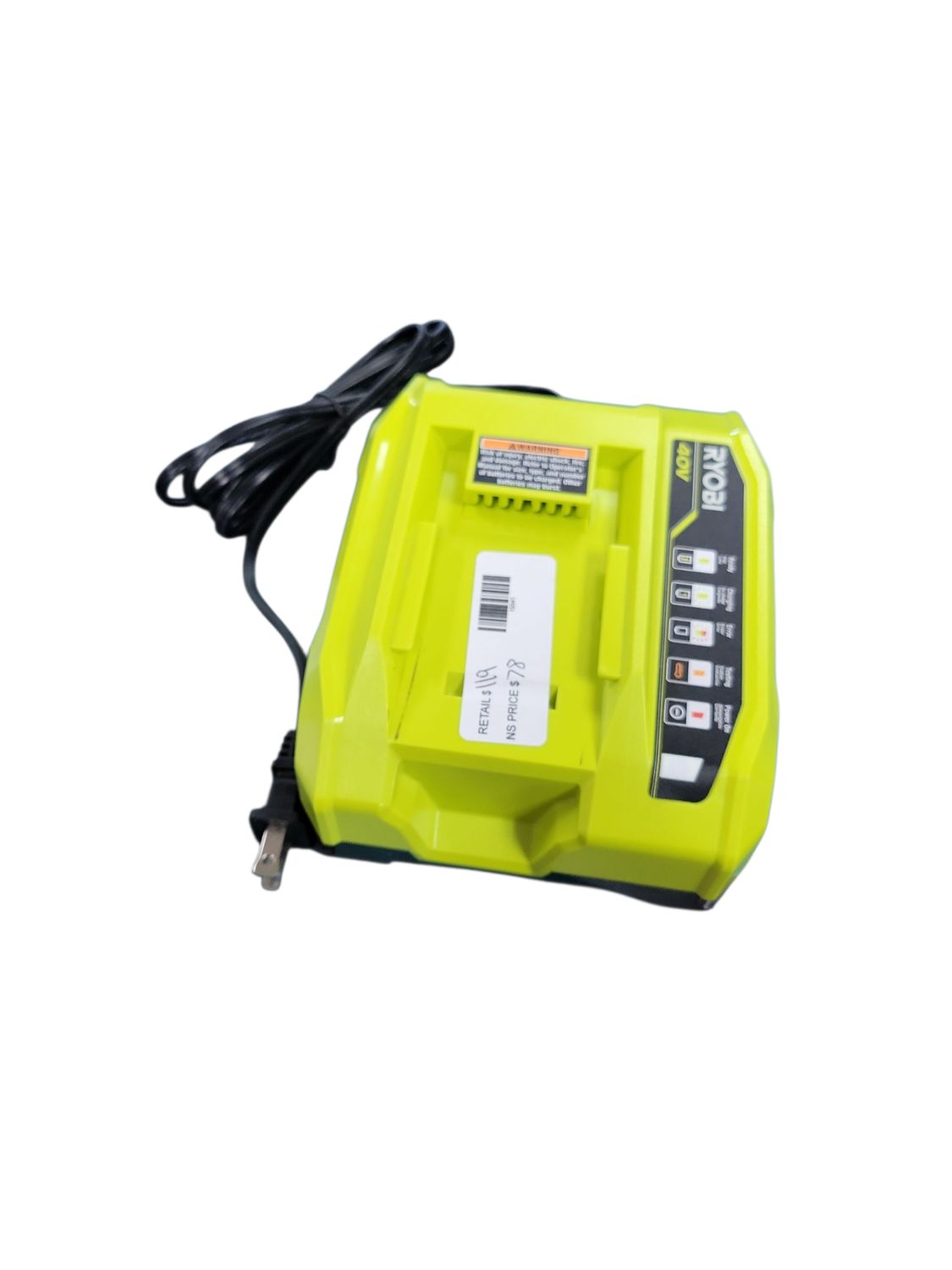 RYOBI 40V Lithium-Ion Rapid Charger OP406A  .