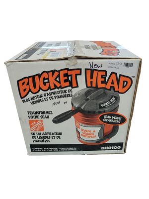 Bucket Head 5 Gal. 1.75 Peak HP Wet Dry Vac Powerhead Shop Vacuum with Filter, Hose (Compatible with 5 Gal. Homer Bucket) BH0100