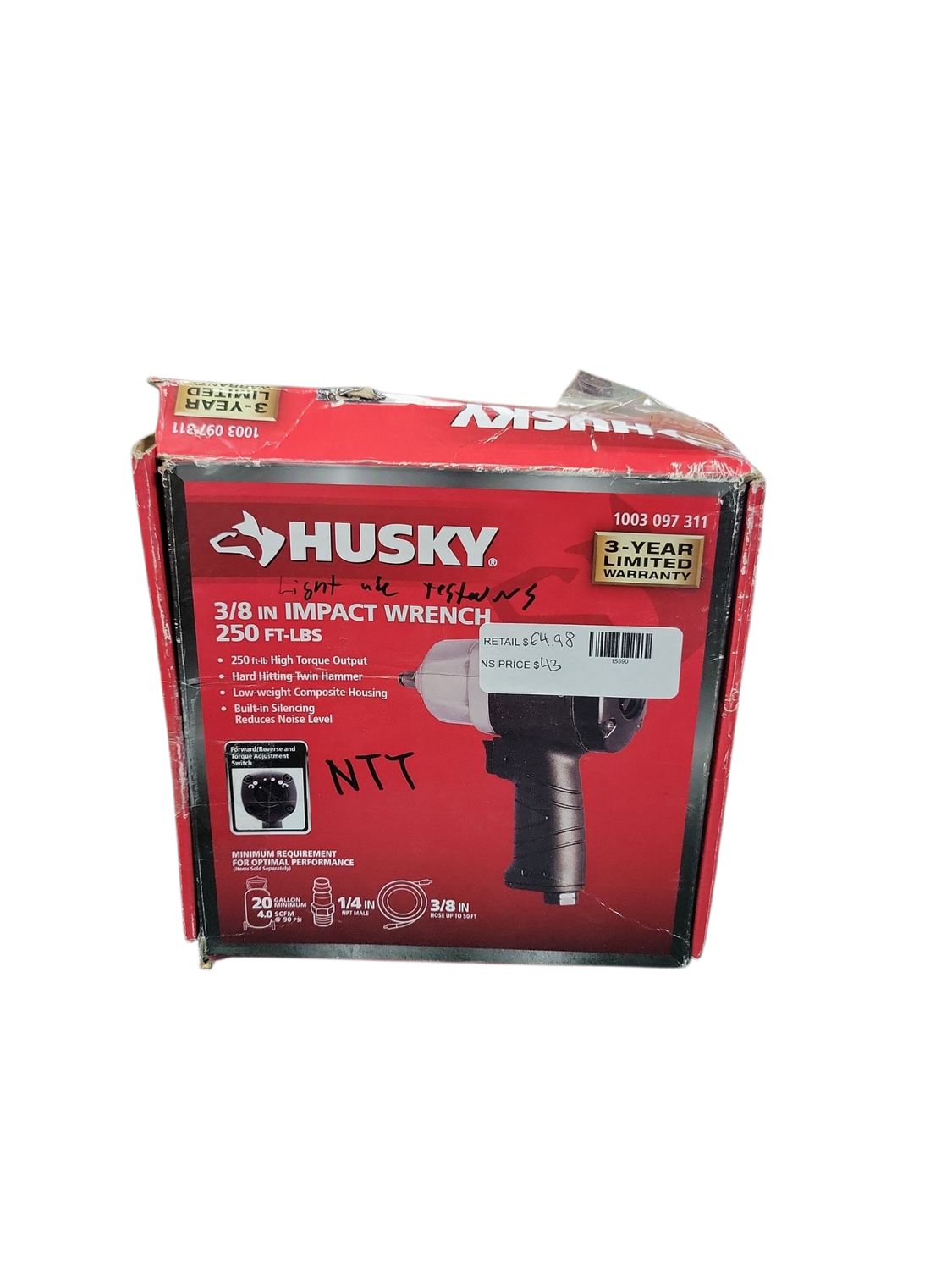 Husky 250 ft./lbs. 3/8 In. Impact Wrench H4425 .