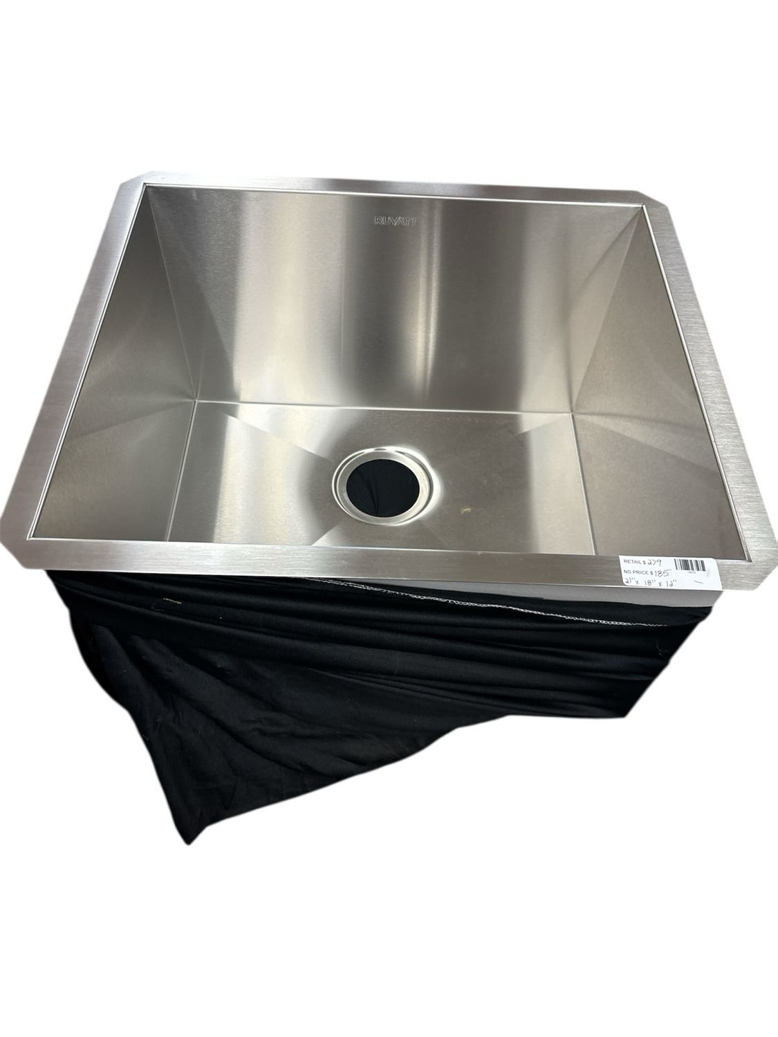 Ruvati Savona 21 in. Undermount 16-Gauge Stainless Steel Laundry Utility Sink RVU6121