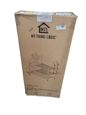 Mythinglogic Yoga Mat Storage Racks,Home Gym Storage Rack for Dumbbells Kettlebells Foam Roller, Yoga Strap and Resistance Bands, Workout Equipment Storage Organizer With Hooks and Wheels