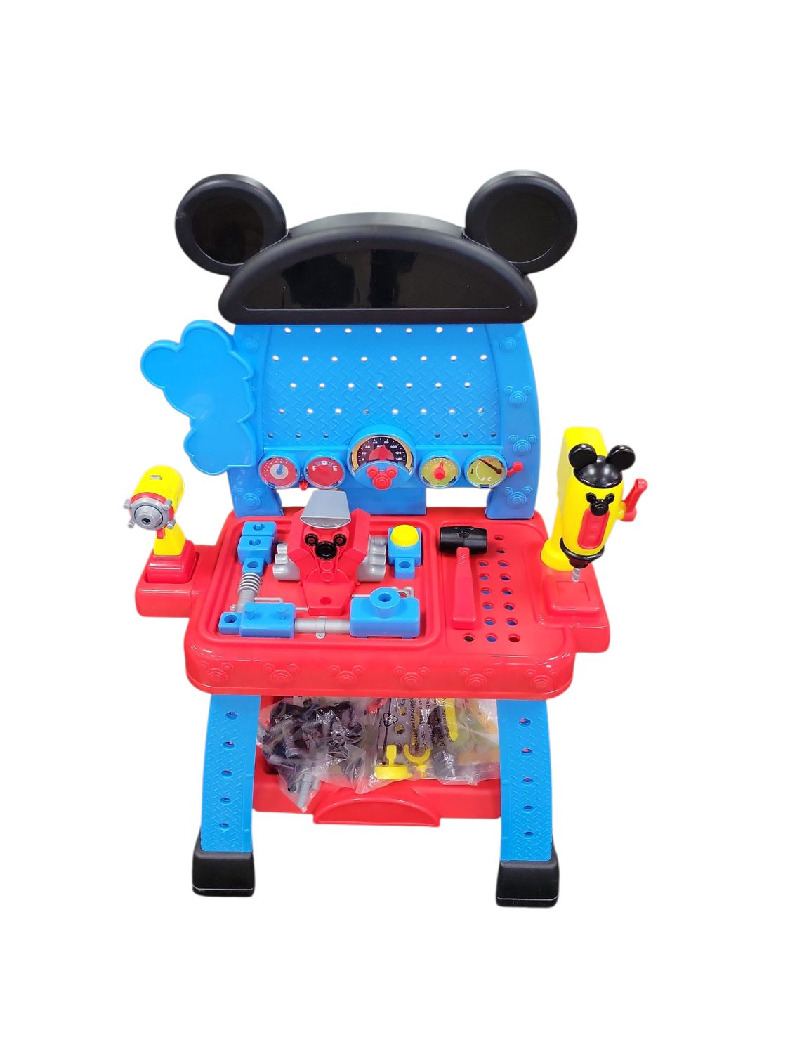 Disney Junior Mickey Mouse Funhouse Workbench, 43-piece Kids Construction Tool Set, Kids Toys for Ages 3 Up, Amazon Exclusive by Just Play