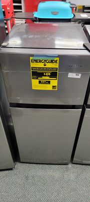 Vissani 4.5 cu. ft. 2-Door Mini Refrigerator in Platinum Steel with Freezer HVDR45PS